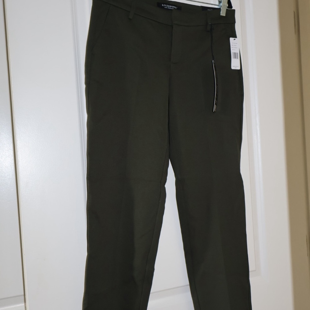 Liverpool Jeans Company Green Trousers Straight-Leg Design
